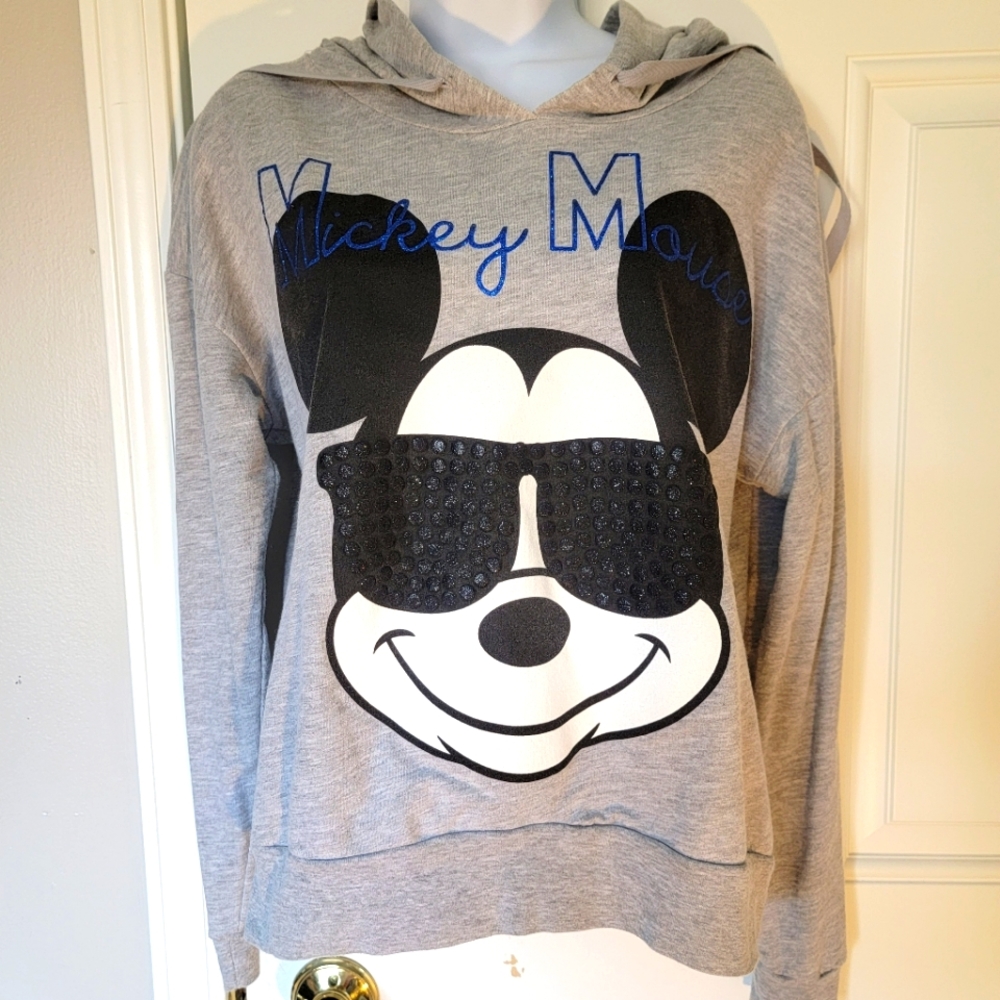Disney sweatshirt Mickey Mouse with sunglasses. Gray women's M